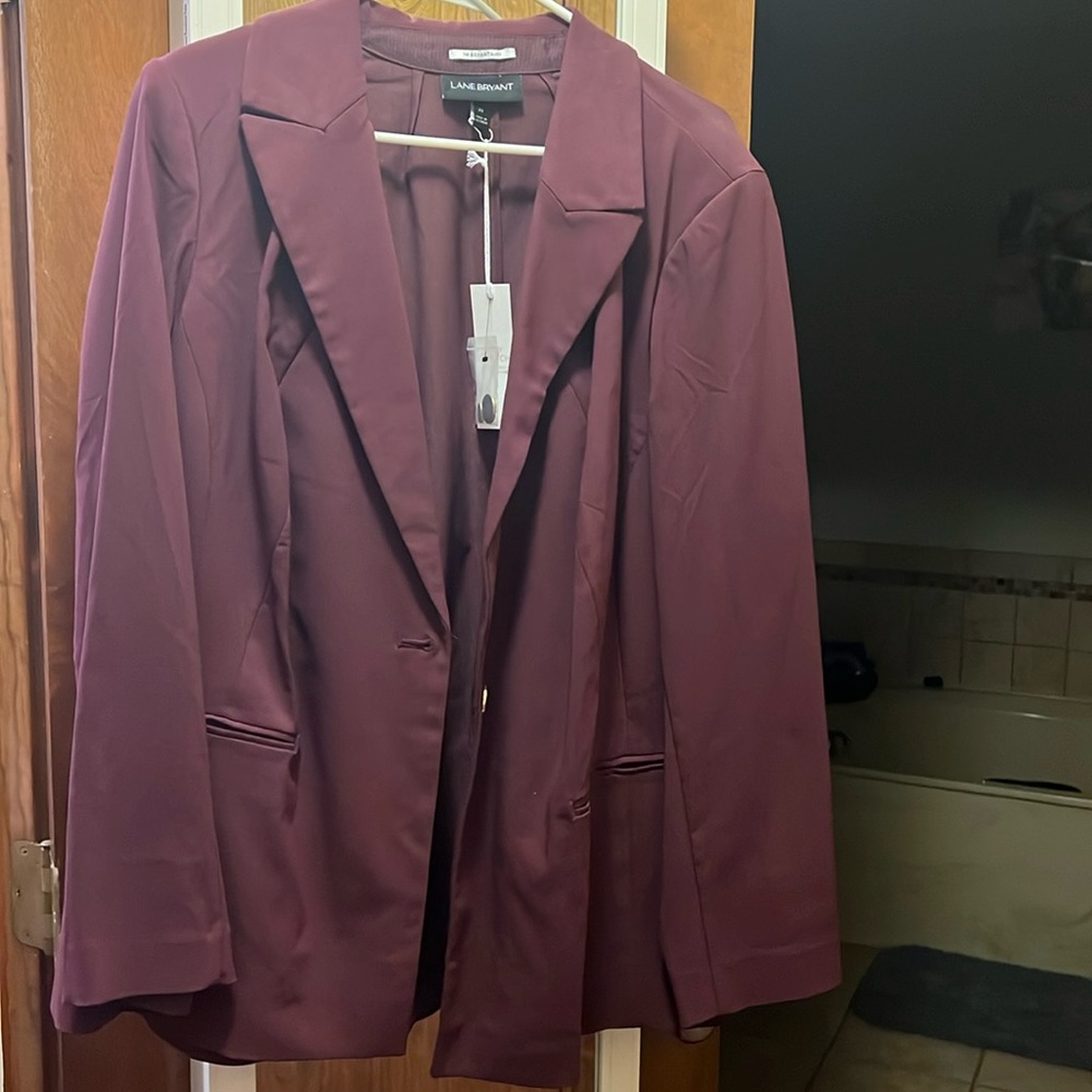 Lane Bryant The Bryant Blazer Burgundy Plum Size 22